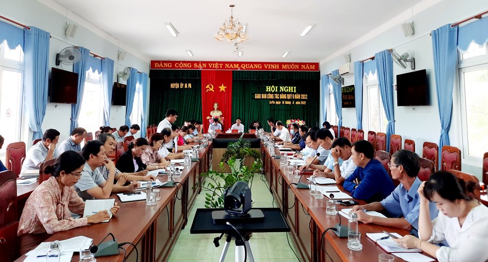 Huyện ủy Ia Pa: Tổ chức hội nghị giao ban công tác xây dựng đảng quý II năm 2022